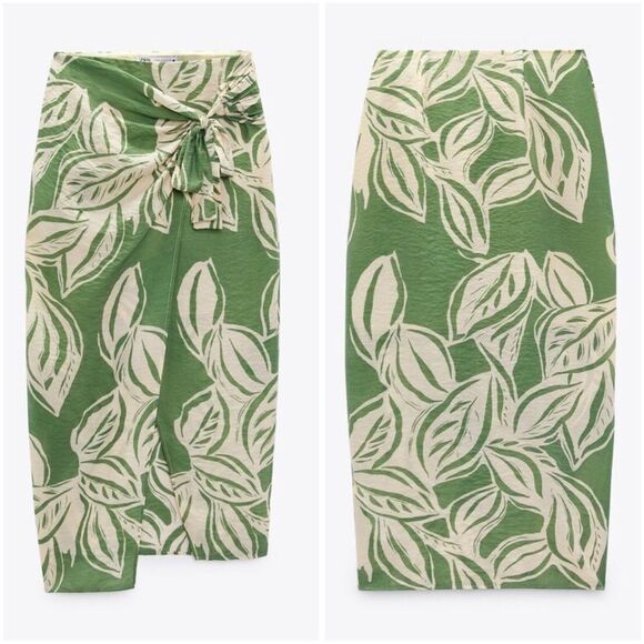 Zara Wrap Floral Print Skirt New - Picture 2 of 11